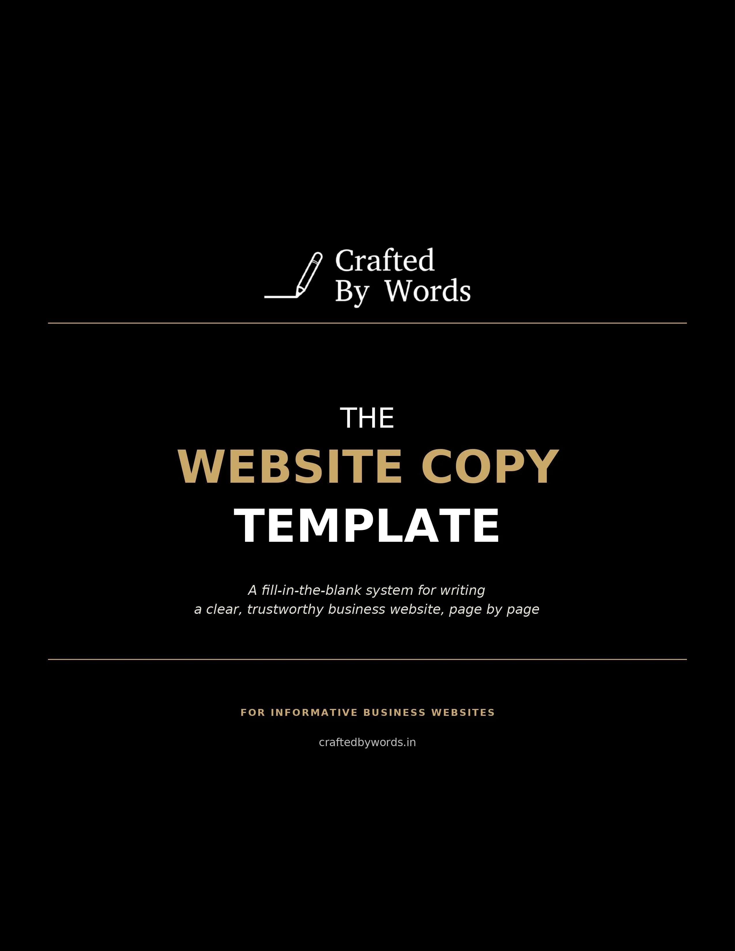 Website Copy Template for clear, trustworthy business websites by Crafted By Words
