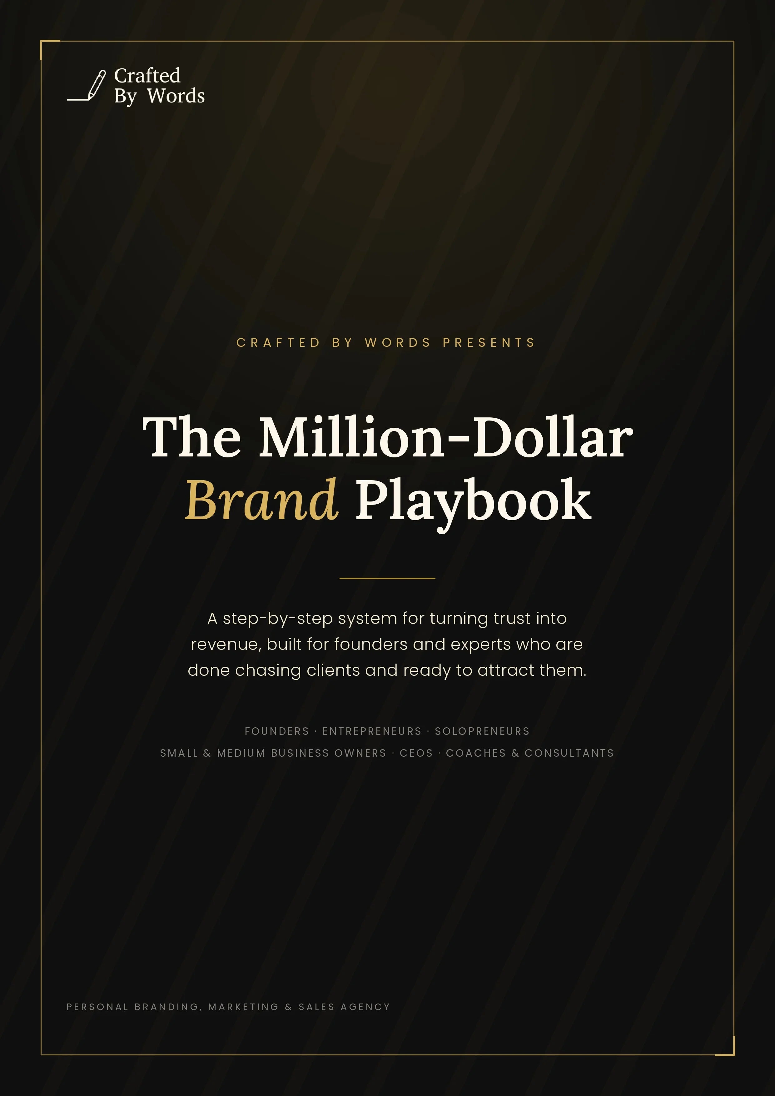 The Million-Dollar Brand Playbook cover for founders, entrepreneurs, and coaches — personal branding & marketing guide